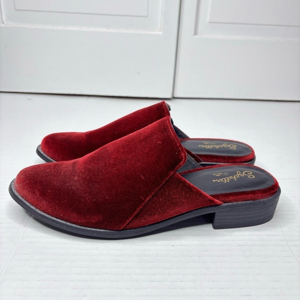 SEYCHELLES Burgundy Velvet Shoes Size 8